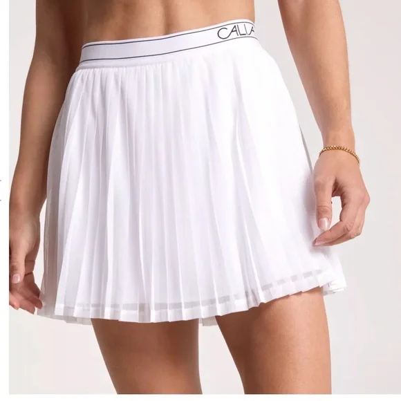 CALIA by Carrie Underwood White Mesh Pleated Tennis or Pickleball Skirt XS - Picture 4 of 8